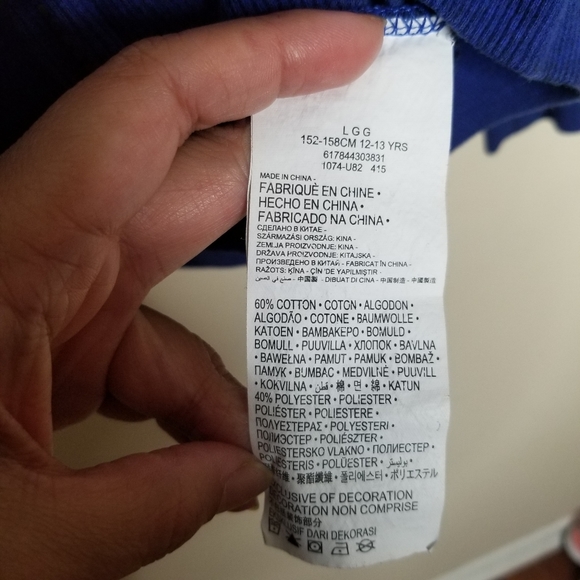 Hurley Kids Full Zip Up Blue Hoodie Sz L - Picture 7 of 8